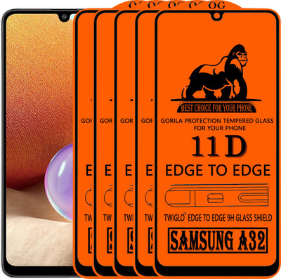TWIGLO Edge To Edge Tempered Glass for SAMSUNG A32(Pack of 5)