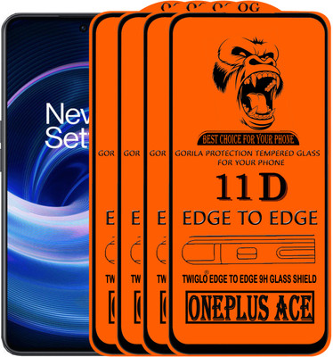 TWIGLO Edge To Edge Tempered Glass for ONEPLUS ACE(Pack of 4)
