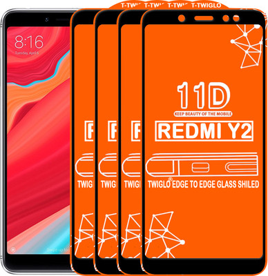 TWIGLO Edge To Edge Tempered Glass for Mi Redmi Y2(Pack of 4)