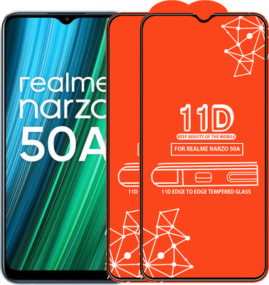 Roxel Edge To Edge Tempered Glass for Realme Narzo 50A(Pack of 2)