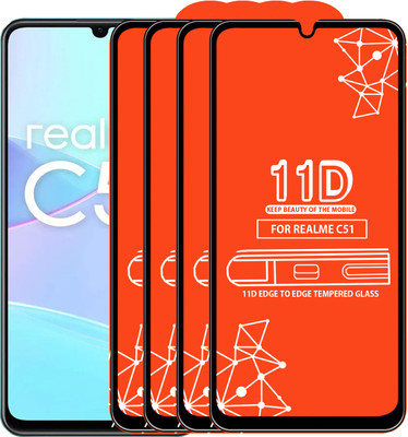 Roxel Edge To Edge Tempered Glass for Realme C51(Pack of 4)