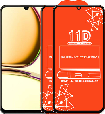 Qyist Edge To Edge Tempered Glass for FOR REALME C51, REALME C53, REALME NARZO N53(Pack of 2)