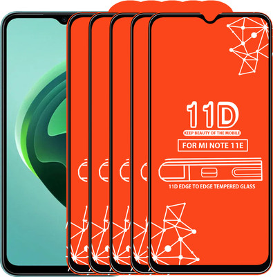Roxel Edge To Edge Tempered Glass for Mi Note 11E(Pack of 5)