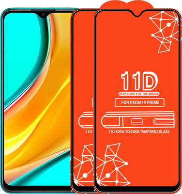 Qyist Edge To Edge Tempered Glass for Redmi 9 Prime(Pack of 2)