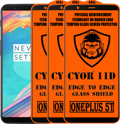 CYOR Edge To Edge Tempered Glass for OnePlus 5T(Pack of 3)