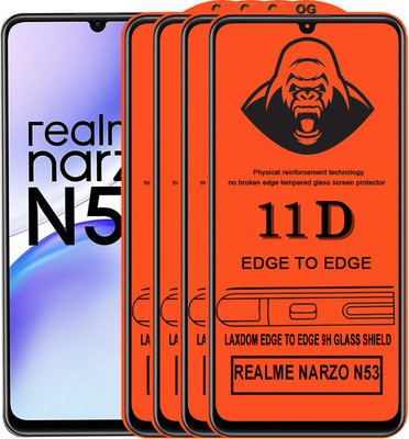Laxdom Edge To Edge Tempered Glass for REALME NARZO N53(Pack of 4)