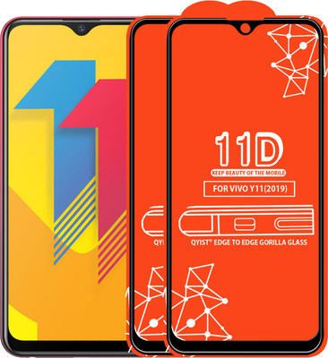 Qyist Edge To Edge Tempered Glass for Vivo Y11(Pack of 2)