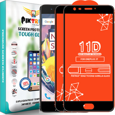 PikTrue Edge To Edge Tempered Glass for OnePlus 3T(Pack of 2)