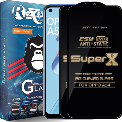 Roxel Edge To Edge Tempered Glass for OPPO A54(Pack of 2)