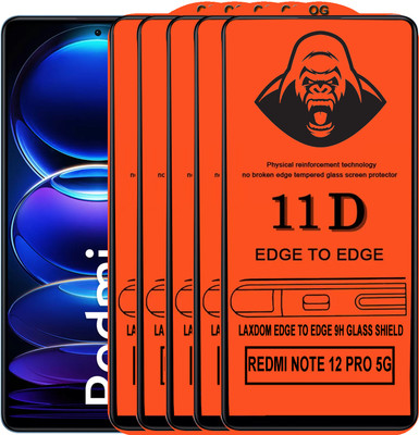 Laxdom Edge To Edge Tempered Glass for REDMI NOTE 12 PRO 5G(Pack of 5)