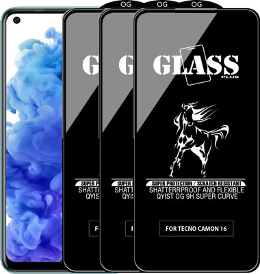 Qyist Edge To Edge Tempered Glass for TECNO CAMON 16(Pack of 3)