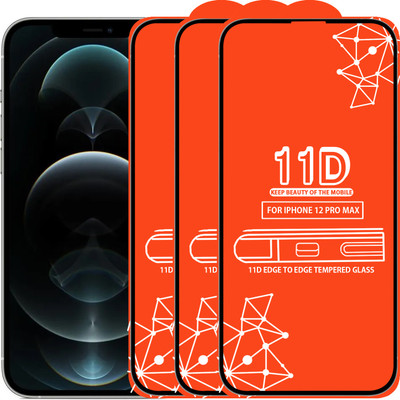 Roxel Edge To Edge Tempered Glass for Iphone 12 Pro Max(Pack of 3)