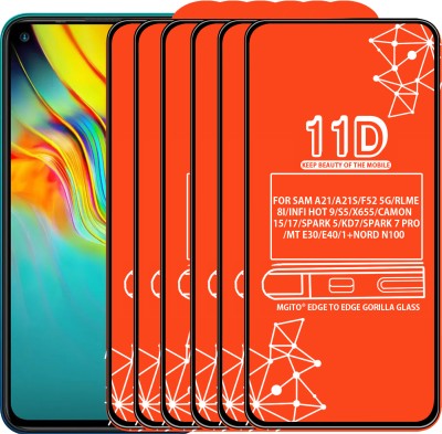 MGito Edge To Edge Tempered Glass for FOR INFINIX HOT 9 PLAY, INFINIX HOT 10 PLAY, INFINIX HOT 10T, INFINIX HOT 10S, INFINIX HOT 11 PLAY, INFINIX SMART 4 PLUS, INFINIX SMART 6 PLUS, TECNO SPARK 7 PLUS, TECNO POVA NEO(Pack of 6)