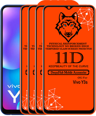 DeepzHub Edge To Edge Tempered Glass for Vivo Y3s(Pack of 4)