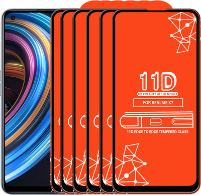 Qyist Edge To Edge Tempered Glass for Realme X7(Pack of 6)
