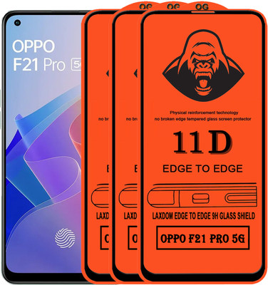 Laxdom Edge To Edge Tempered Glass for OPPO F21 PRO 5G(Pack of 3)