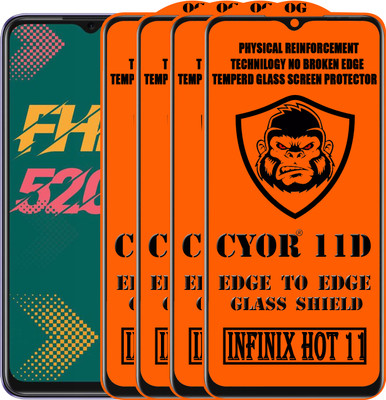 CYOR Edge To Edge Tempered Glass for INFINIX HOT 11(Pack of 4)