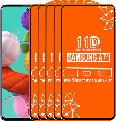 TWIGLO Edge To Edge Tempered Glass for SAMSUNG A71(Pack of 5)