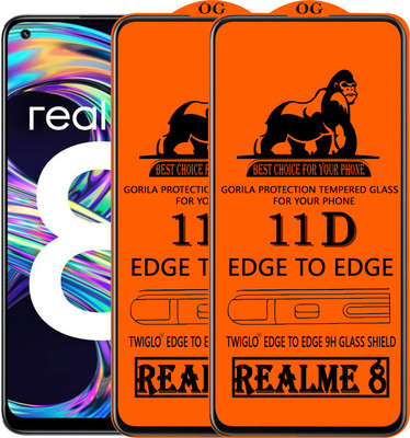 CYOR Edge To Edge Tempered Glass for REALME 8(Pack of 2)