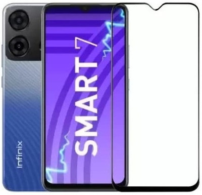 ChutPutMart Edge To Edge Tempered Glass for infinix Smart 7 Screen Protector Full HD(Pack of 1)