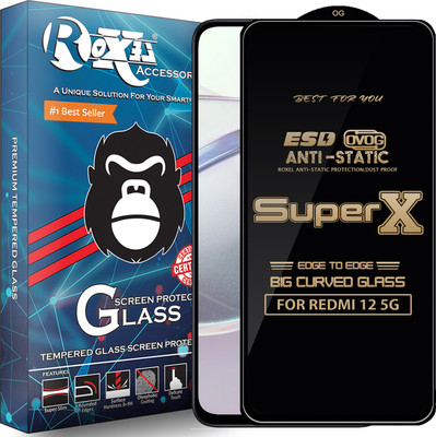 Roxel Edge To Edge Tempered Glass for REDMI 12 5G(Pack of 1)