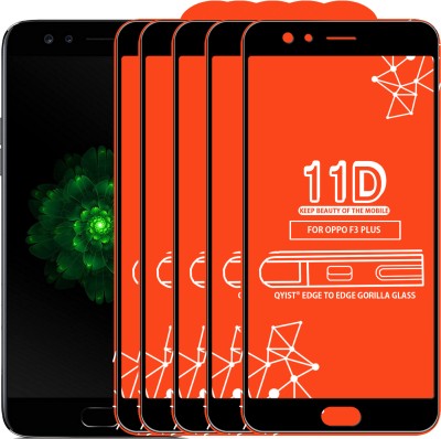 Qyist Edge To Edge Tempered Glass for Oppo F3 Plus(Pack of 5)