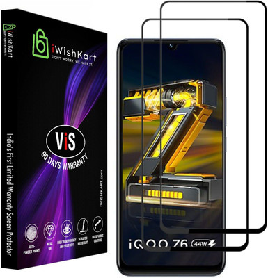 iWishKart Edge To Edge Tempered Glass for IQOO Z6 44W, IQOO Z6 44W 5G(Pack of 2)