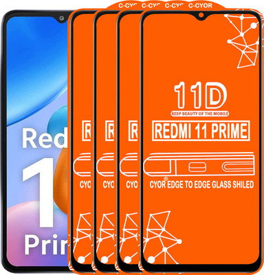 CYOR Edge To Edge Tempered Glass for REDMI 11 PRIME 4G(Pack of 4)