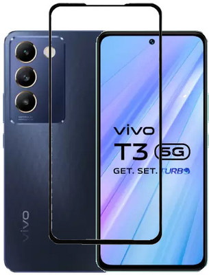 HOBBYTRONICS Edge To Edge Tempered Glass for vivo T3 5G, vivo T3, Vivo T3 5G, Vivo T3(Pack of 1)