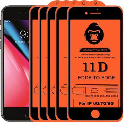 RAGRO Edge To Edge Tempered Glass for Apple iPhone 6G/7G/8G(Pack of 5)