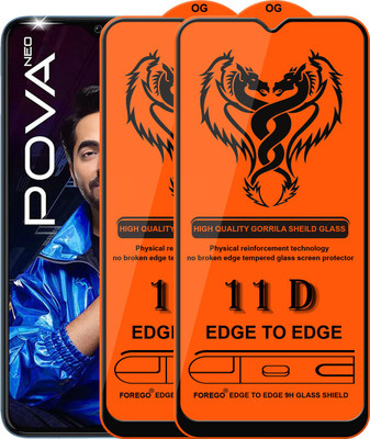 Forego Edge To Edge Tempered Glass for Tecno Pova Neo(Pack of 2)