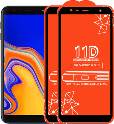 Qyist Edge To Edge Tempered Glass for Samsung Galaxy J4 Plus(Pack of 2)