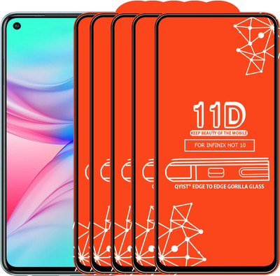 Qyist Edge To Edge Tempered Glass for Infinix Hot 10(Pack of 5)