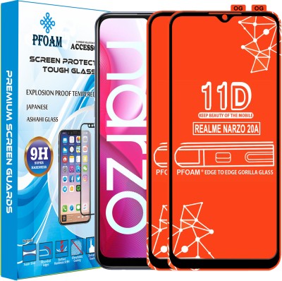 PFOAM Edge To Edge Tempered Glass for REALME NARZO 20A(Pack of 2)