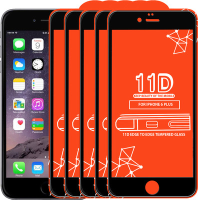 Qyist Edge To Edge Tempered Glass for Apple iPhone 6 Plus(Pack of 5)