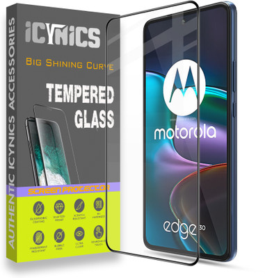 ICYNICS Edge To Edge Tempered Glass for Motorola Edge 30, Anti-Fingerprint, Scratch Resistant, Waterproof, Oil-resistant, Bubble-Free, Anti-Static with Full Screen Coverage & Easy Installation(Pack of 1)