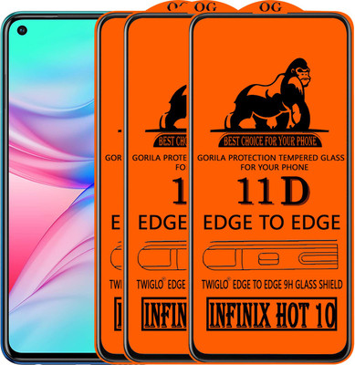 TWIGLO Edge To Edge Tempered Glass for INFINIX HOT 10(Pack of 3)