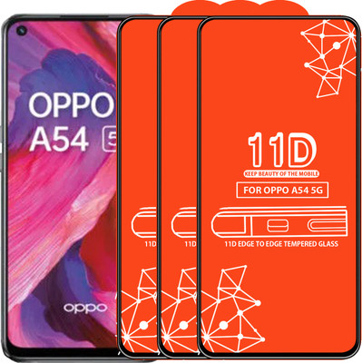 Qyist Edge To Edge Tempered Glass for Oppo A54 5G(Pack of 3)
