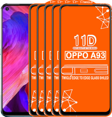 TWIGLO Edge To Edge Tempered Glass for OPPO A93(Pack of 5)