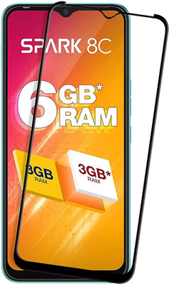 O2MG Edge To Edge Tempered Glass for Tecno Spark 8C(Pack of 1)