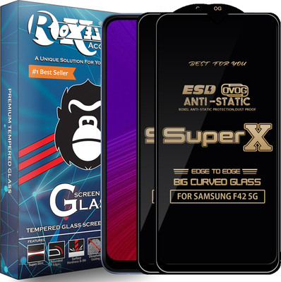 Roxel Edge To Edge Tempered Glass for SAMSUNG F42 5G(Pack of 2)