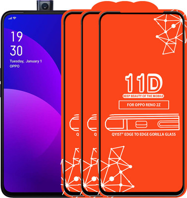 Qyist Edge To Edge Tempered Glass for OPPO Reno 2z(Pack of 3)