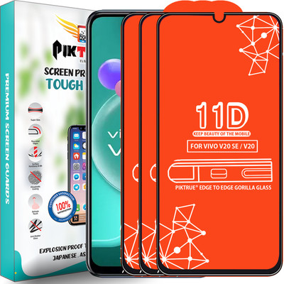 PikTrue Edge To Edge Tempered Glass for Vivo V20 Se(Pack of 3)
