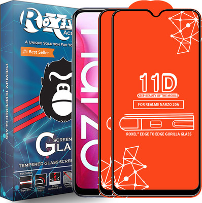 Roxel Edge To Edge Tempered Glass for Realme Narzo 20A(Pack of 2)