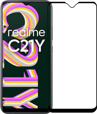Karpine Edge To Edge Tempered Glass for Realme C25Y, Realme C21Y(Pack of 1)
