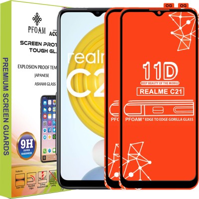 PFOAM Edge To Edge Tempered Glass for REALME C21(Pack of 2)