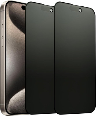 Maxpro Edge To Edge Tempered Glass for Apple iPhone 15 Pro Matte Privacy Screen Protector(Pack of 2)