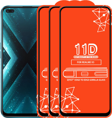 Qyist Edge To Edge Tempered Glass for Realme X3(Pack of 3)