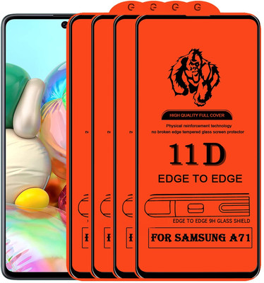 NaturalBuy Edge To Edge Tempered Glass for Samsung Galaxy A71(9H -11D-11D-Pack of 4)(Pack of 4)