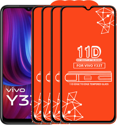Roxel Edge To Edge Tempered Glass for Vivo Y33T(Pack of 4)